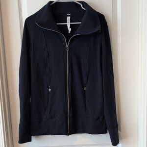 Lululemon Athletica Black Bomber Jacket Minimalist Design